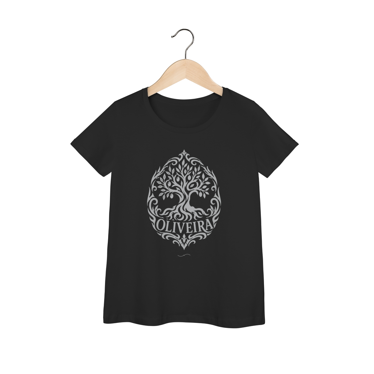 Mockup de Baby Long Tribal Cinza em preto