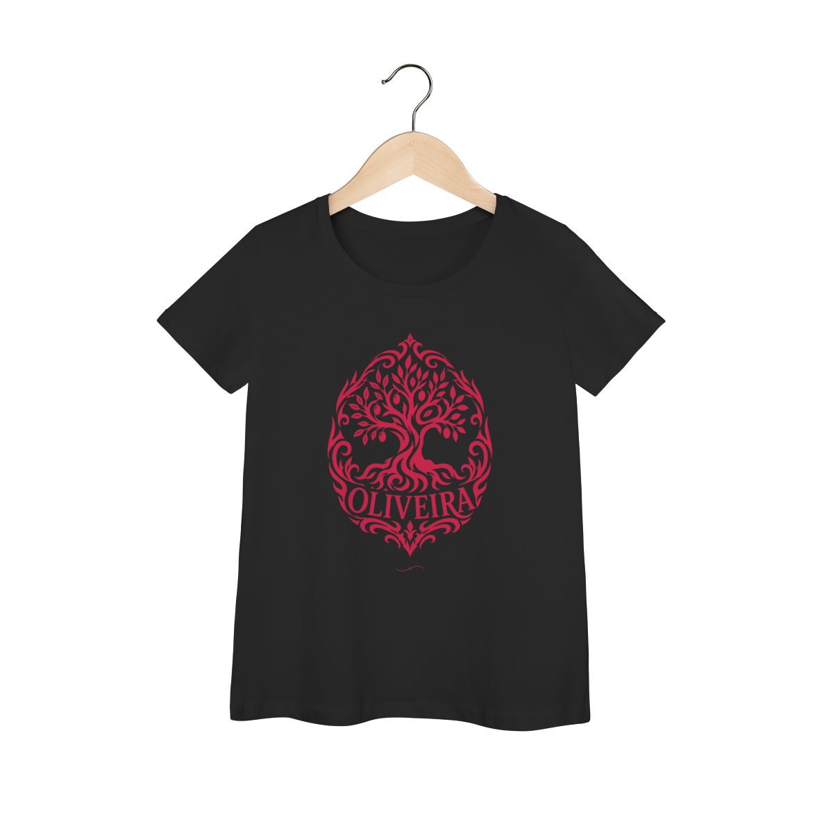 Mockup de Baby Long Tribal Vermelha em preto