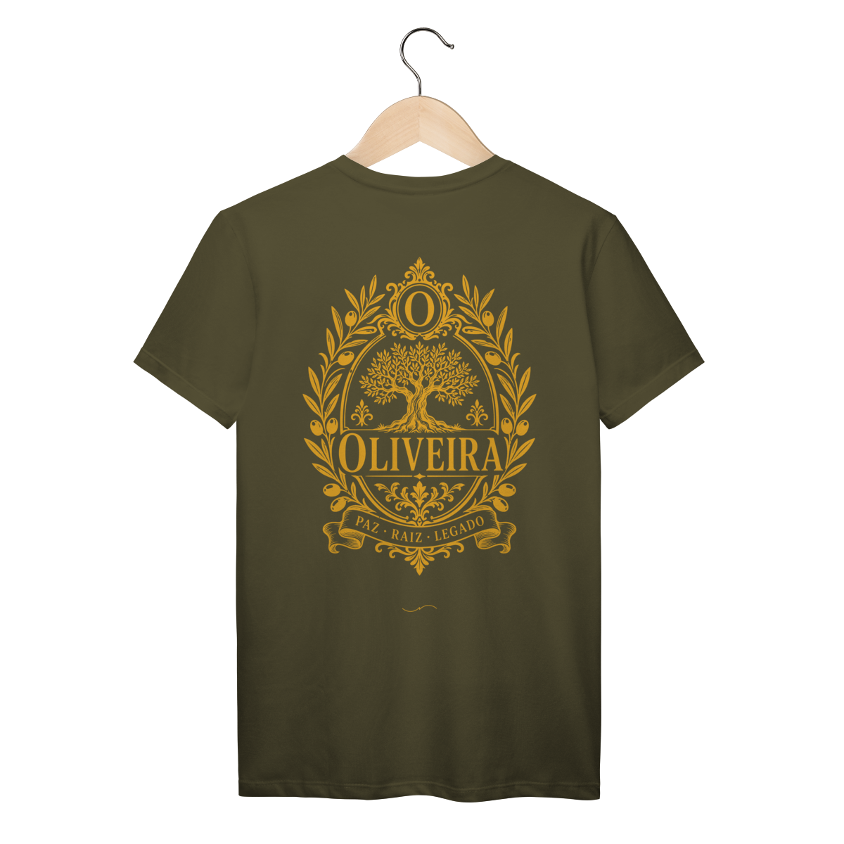 Mockup de Camiseta V2 Costas em verde-musgo
