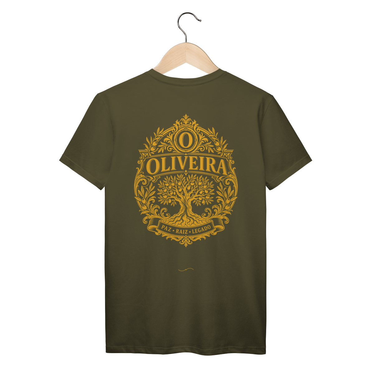 Mockup de Camiseta V1 Costas em verde-musgo