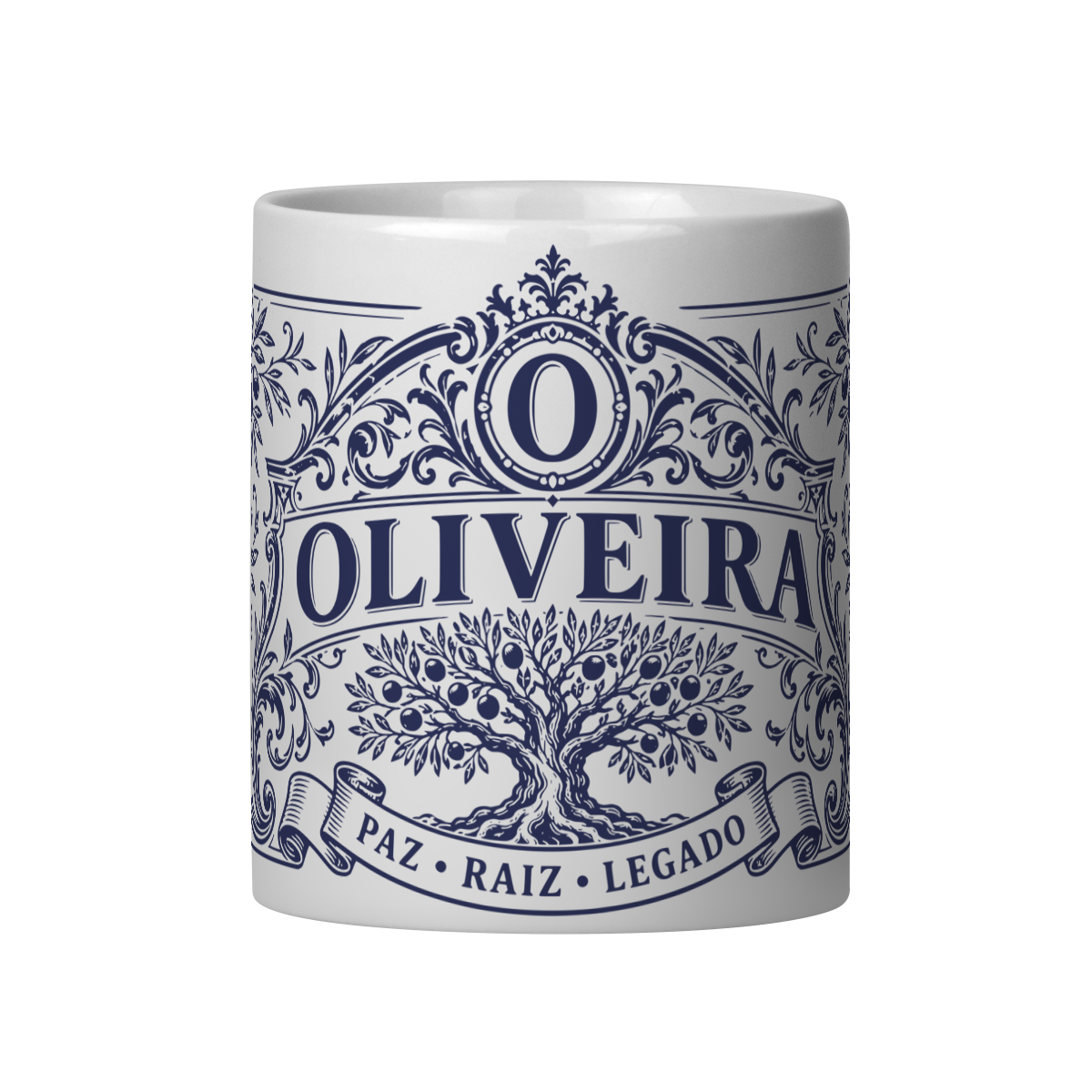 Mockup de Caneca V1 em vista com alça à esquerda
