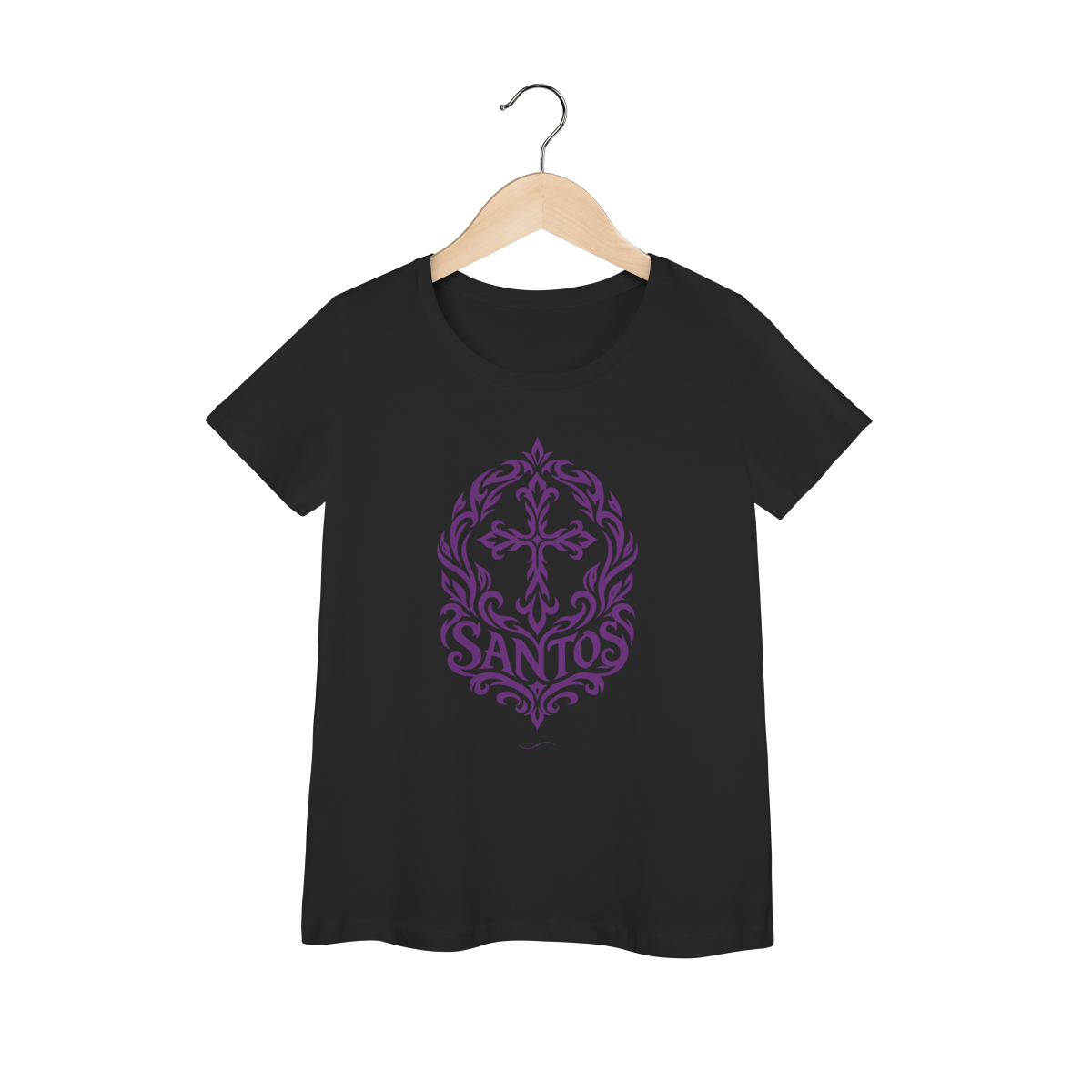 Mockup de Baby Long Tribal Roxa em preto
