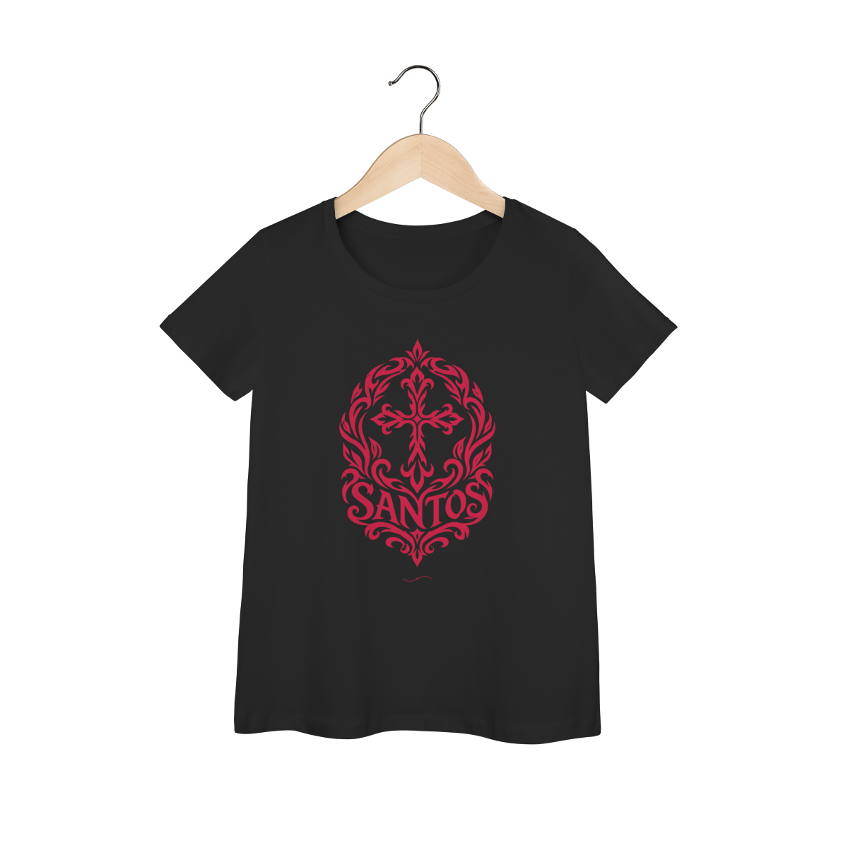 Mockup de Baby Long Tribal Vermelha em preto
