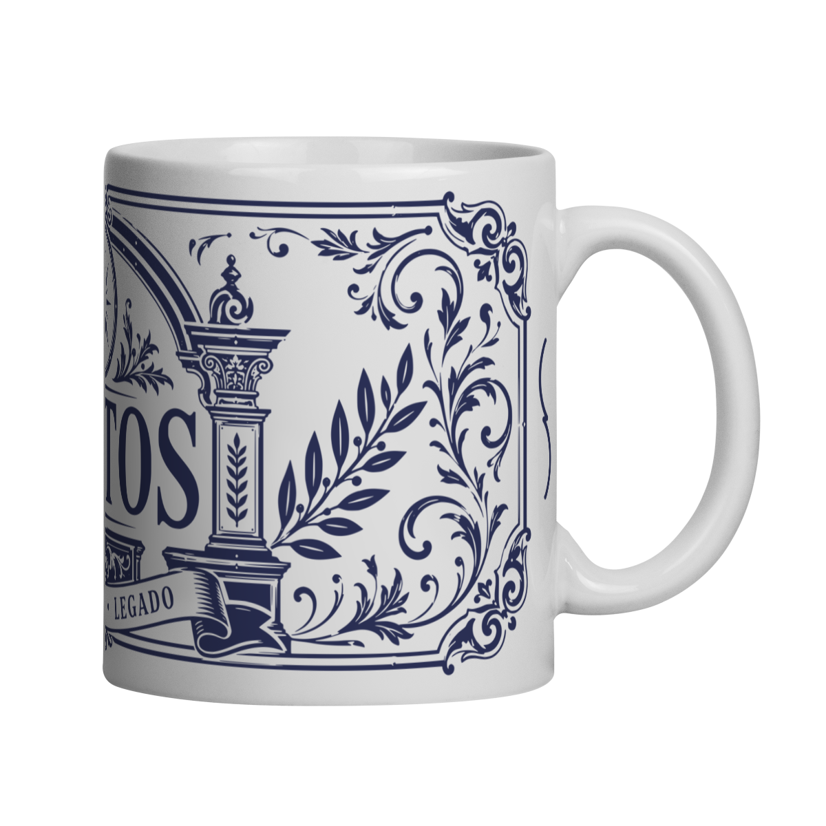 Mockup de Caneca V2 em vista com alça à direita