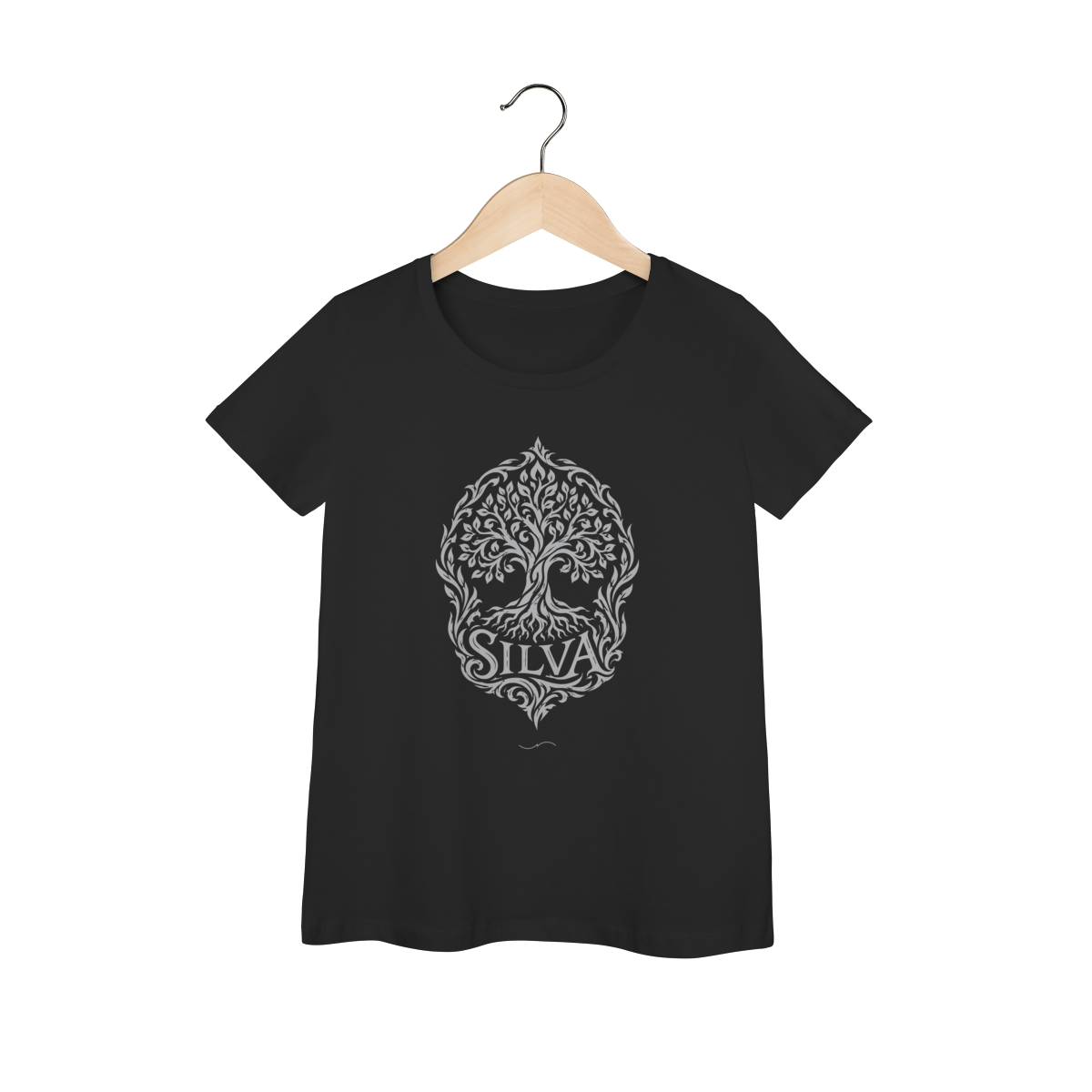 Mockup de Baby Long Tribal Cinza em preto