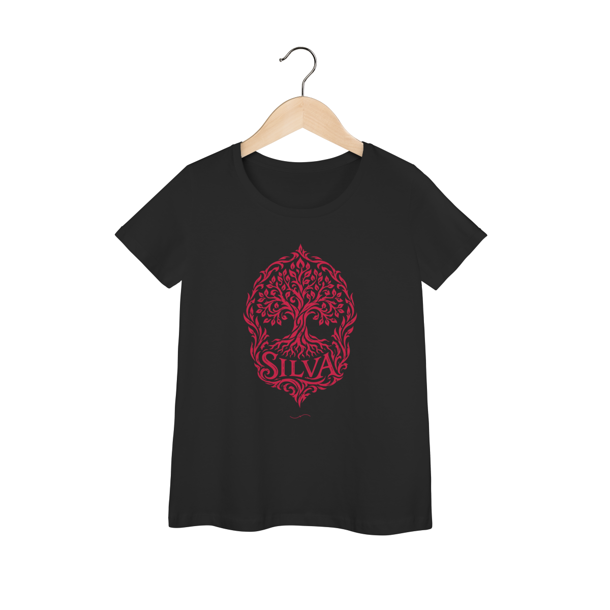 Mockup de Baby Long Tribal Vermelha em preto