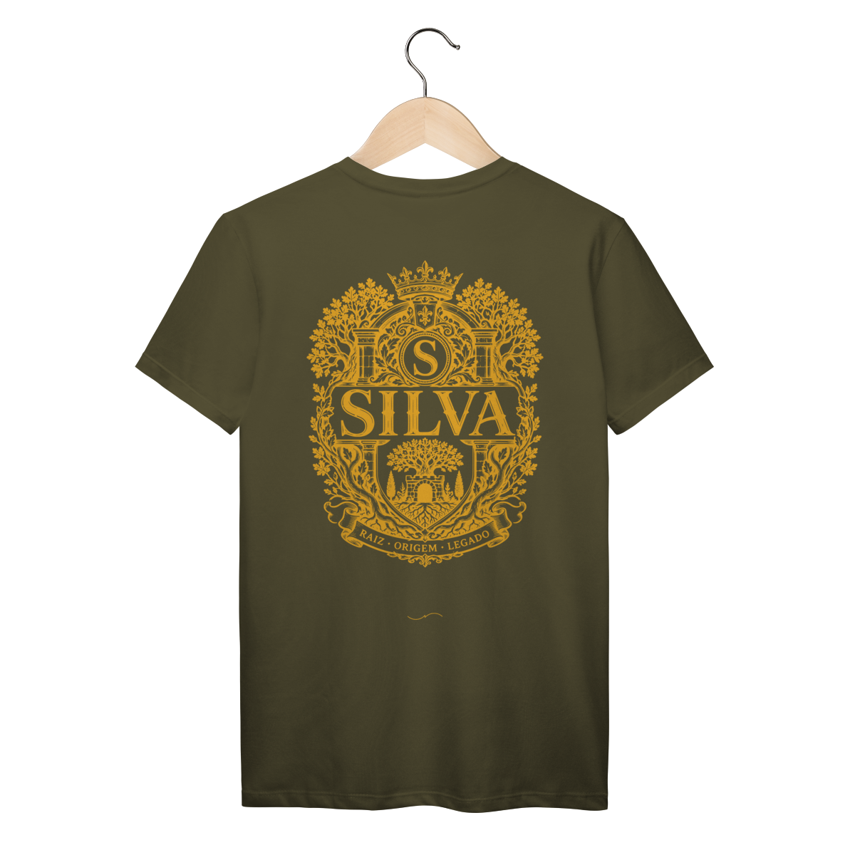 Mockup de Camiseta V2 Costas em verde-musgo