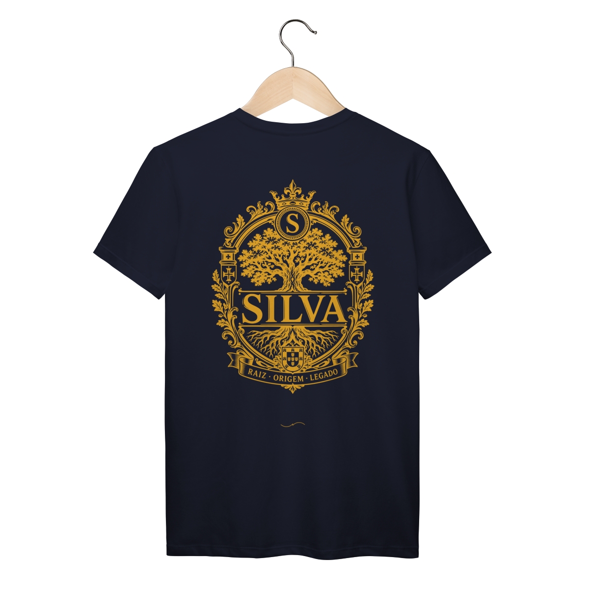 Mockup de Camiseta V1 Costas em azul-marinho