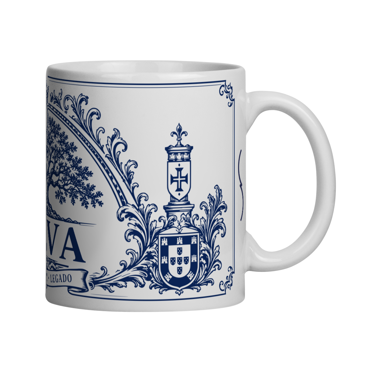 Mockup de Caneca V1 em vista com alça à direita