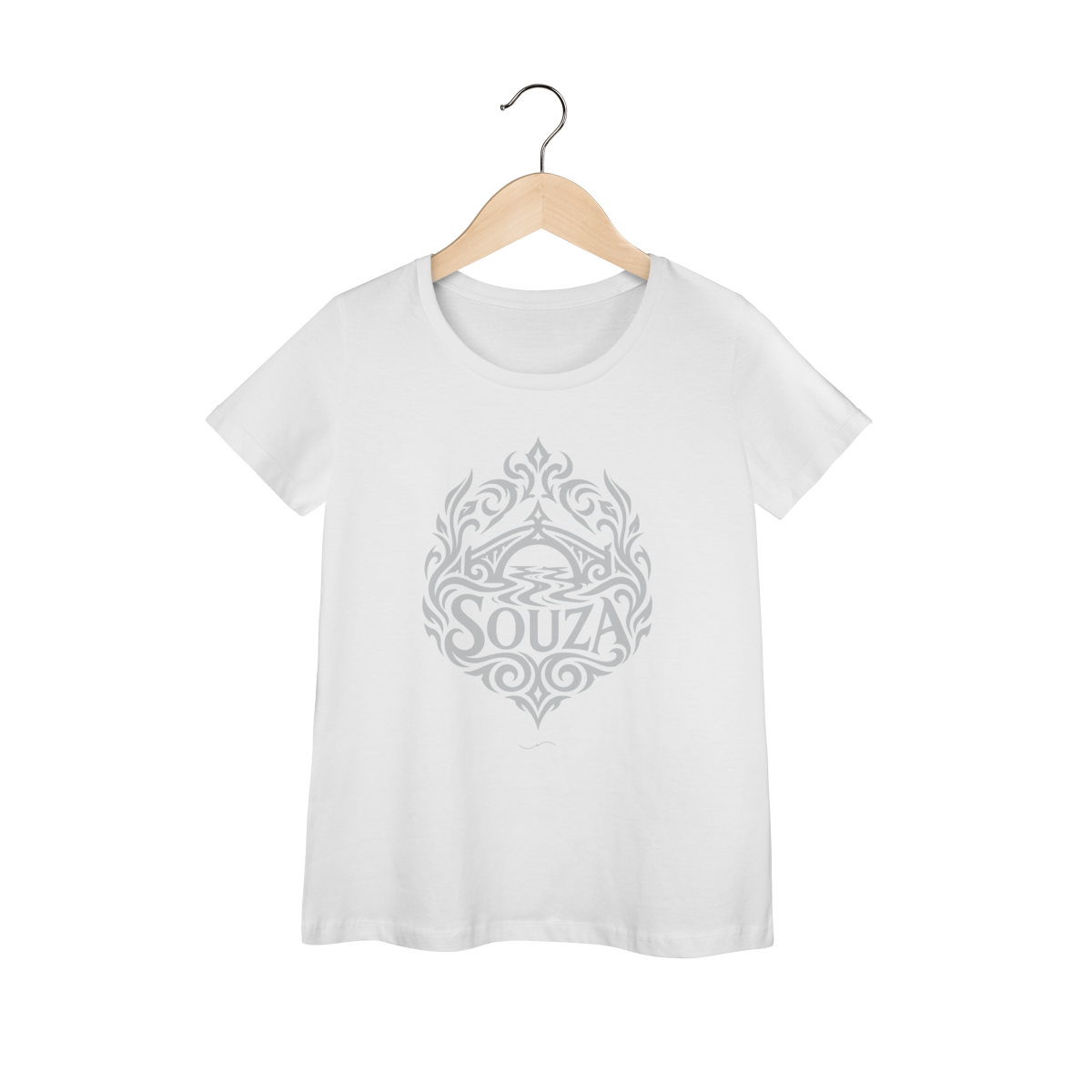 Mockup de Baby Long Tribal Cinza em branco