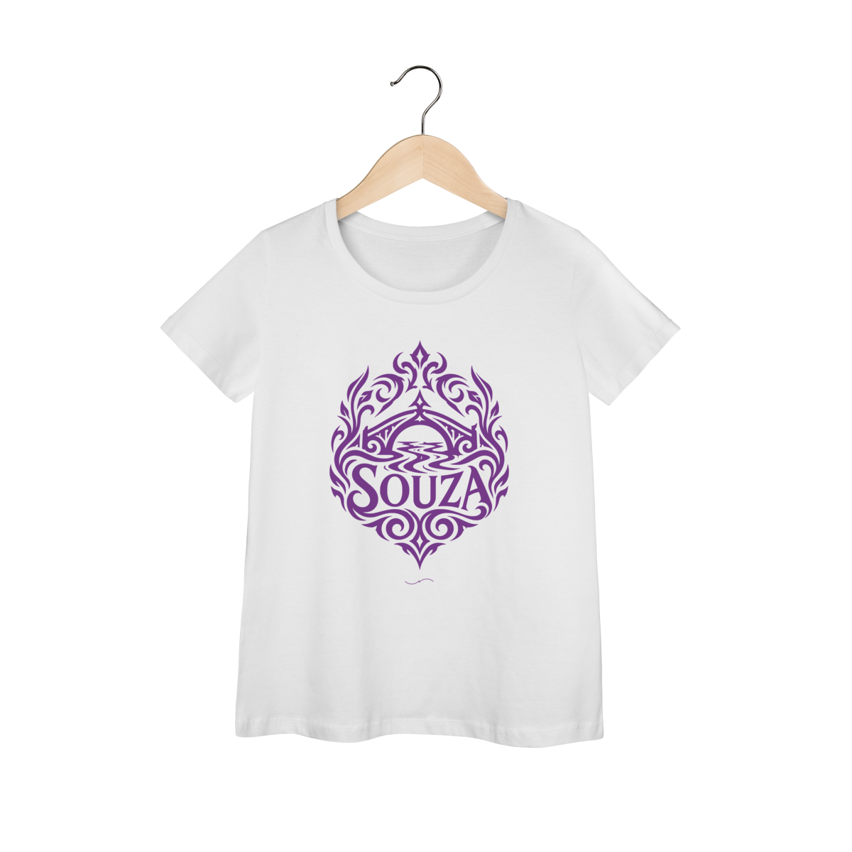 Mockup de Baby Long Tribal Roxa em branco