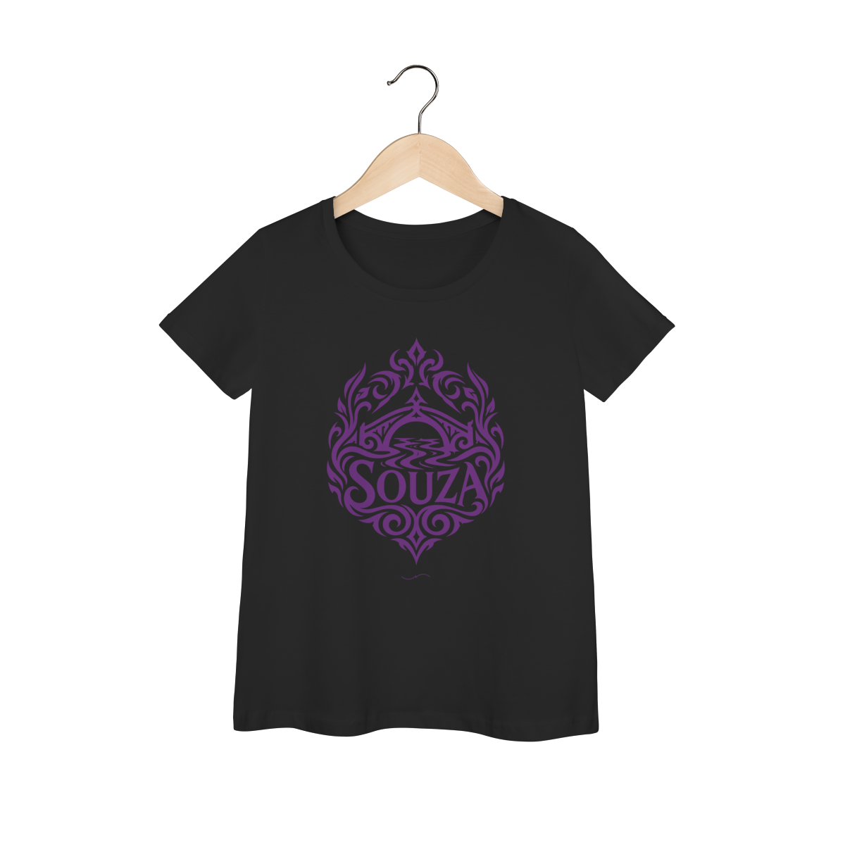 Mockup de Baby Long Tribal Roxa em preto