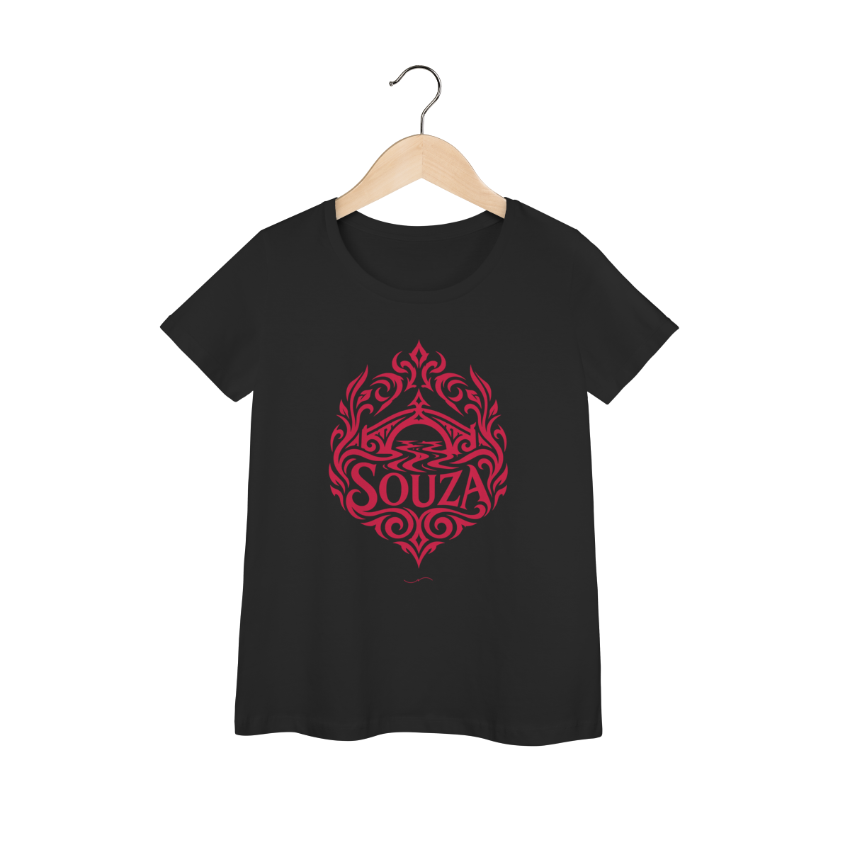 Mockup de Baby Long Tribal Vermelha em preto