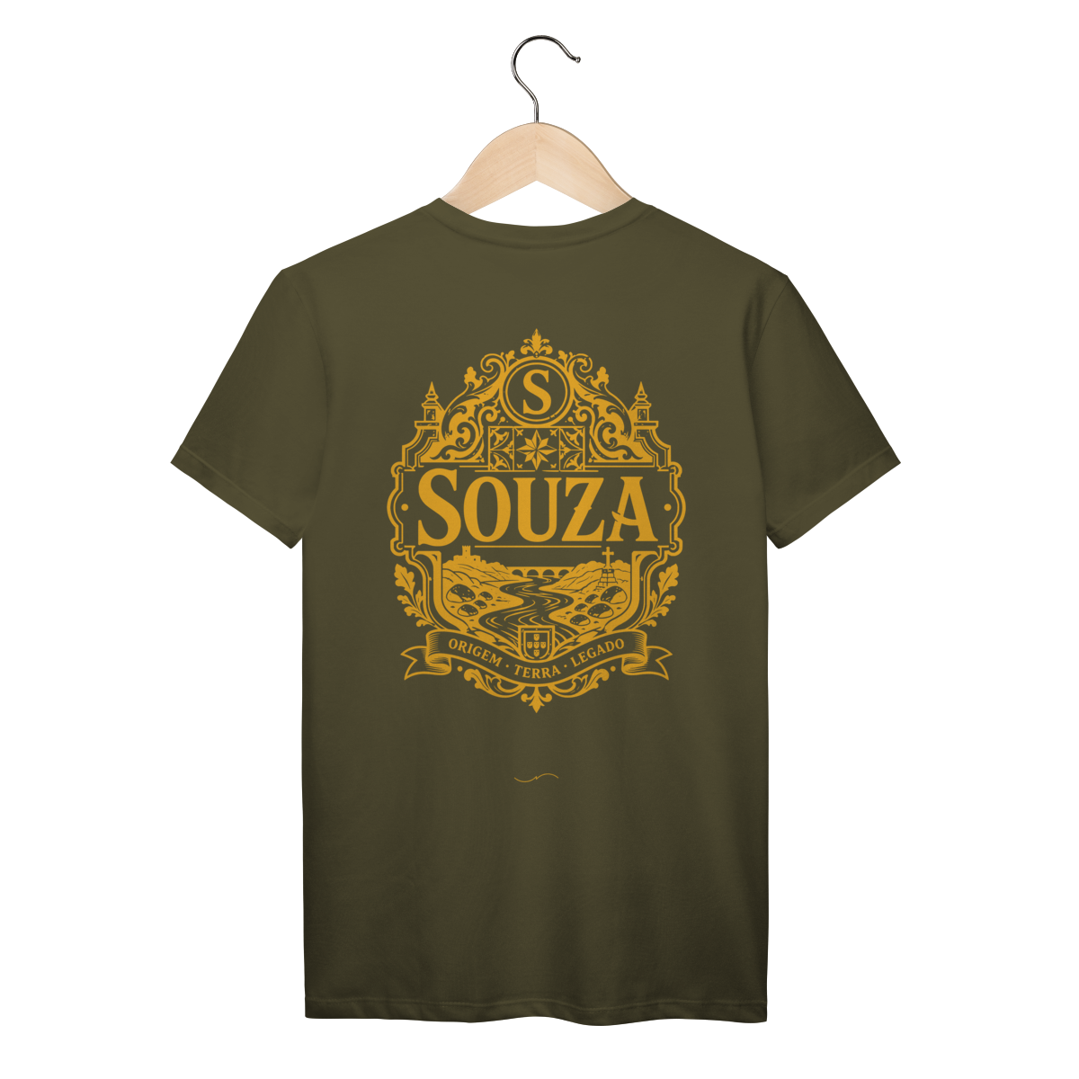 Mockup de Camiseta V2 Costas em verde-musgo