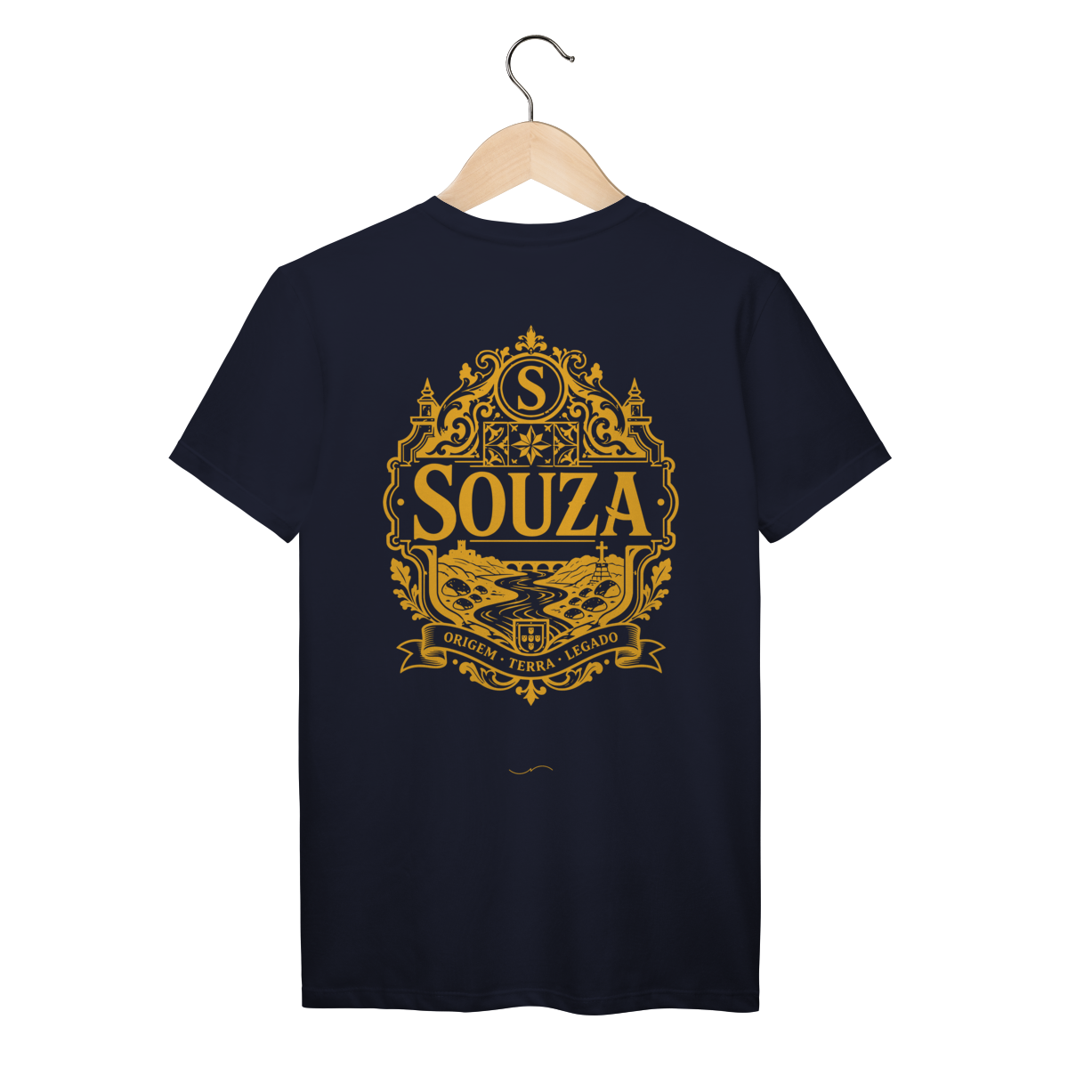 Mockup de Camiseta V2 Costas em azul-marinho